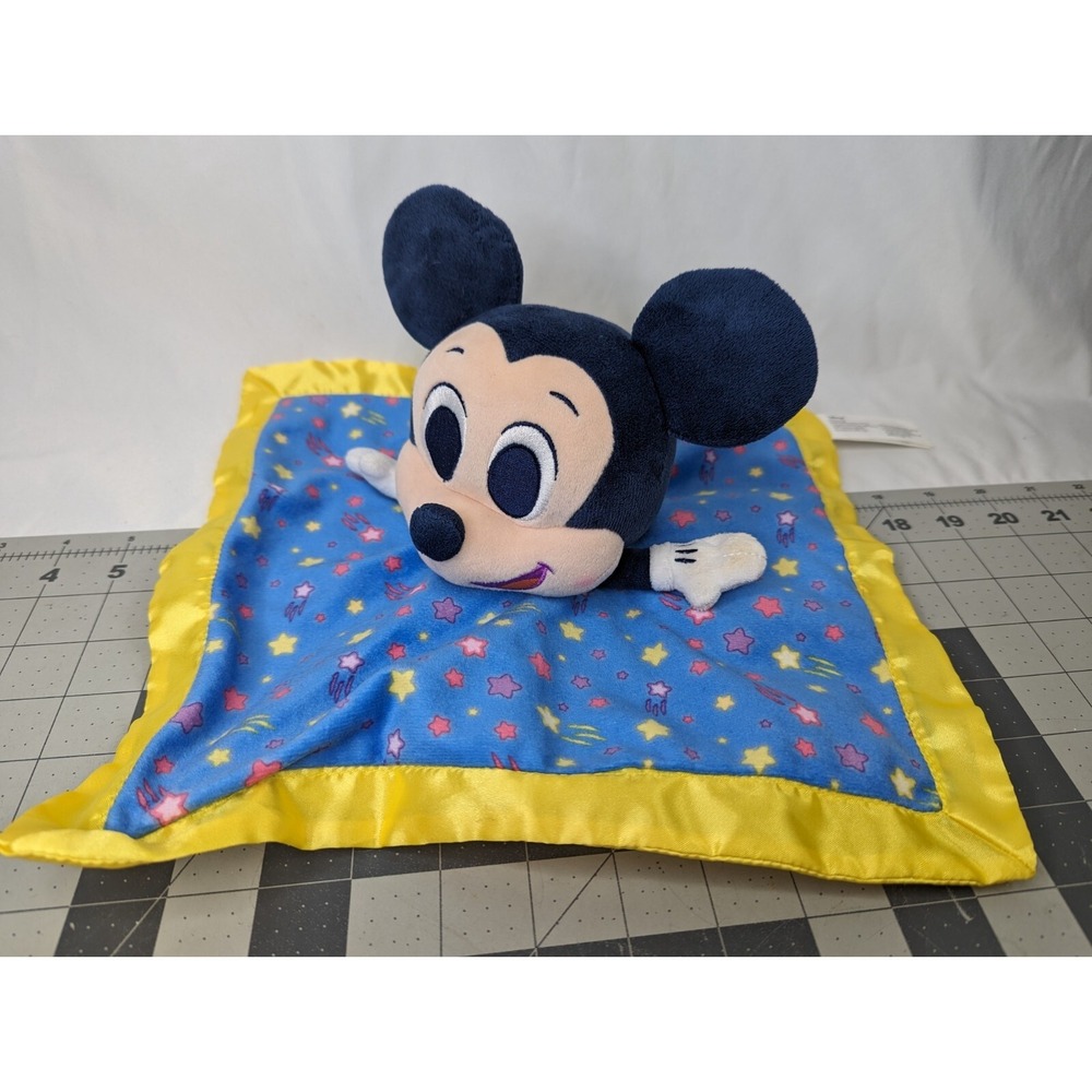 Disney Mickey Mouse Lovey‎ Security Blanket Blue Yellow Just Play Stuffed Animal